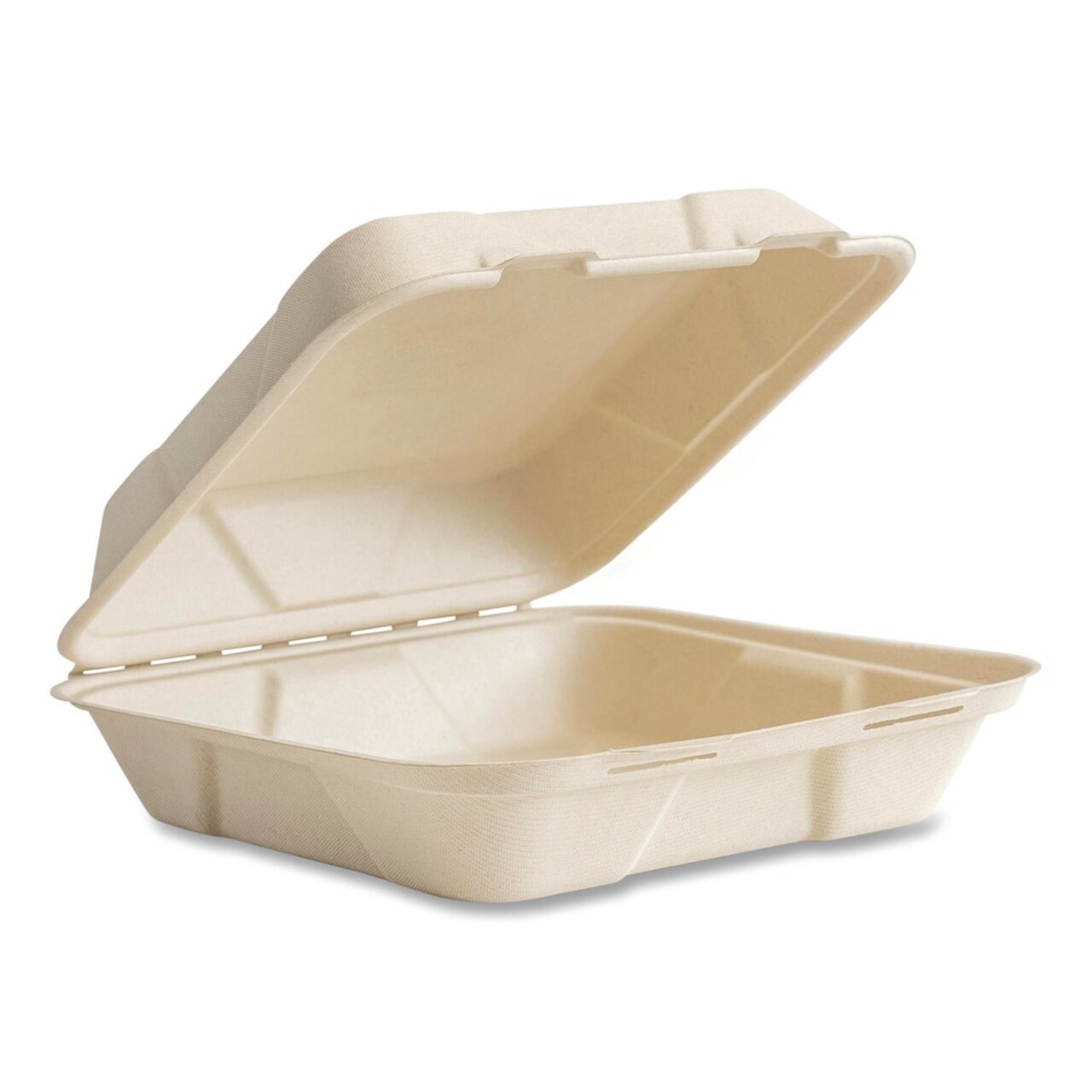 Vegware 9 x 9 x 3 Nourish Molded Compostable Sugarcane Fiber Takeout Containers - White (200/Carton)